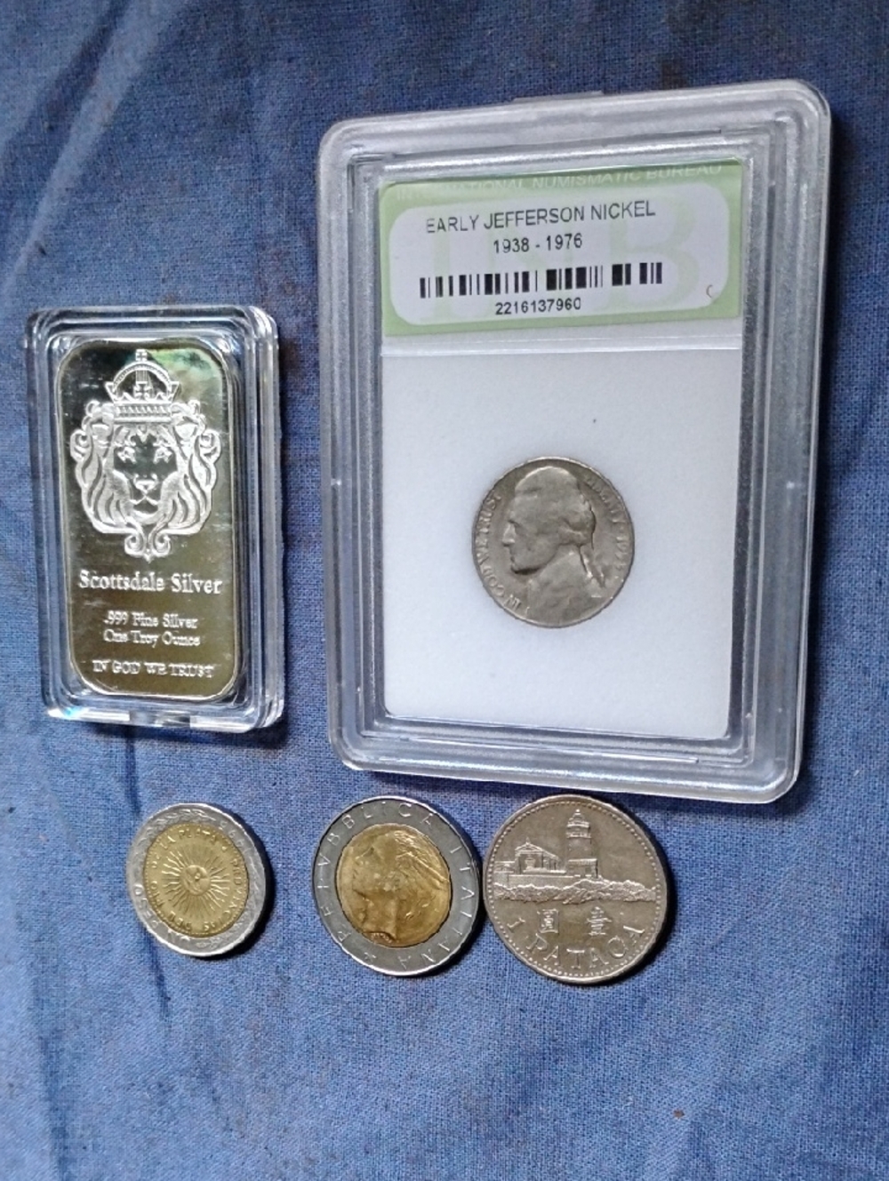 Scottsdale Silver Bullion Metal Bar & Coin Assortment - Silver Tones